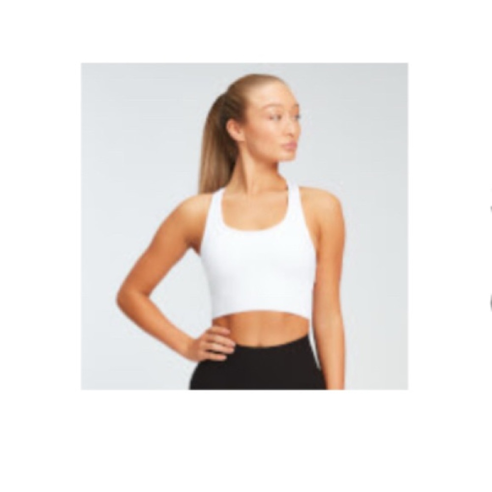 White longline sports bra